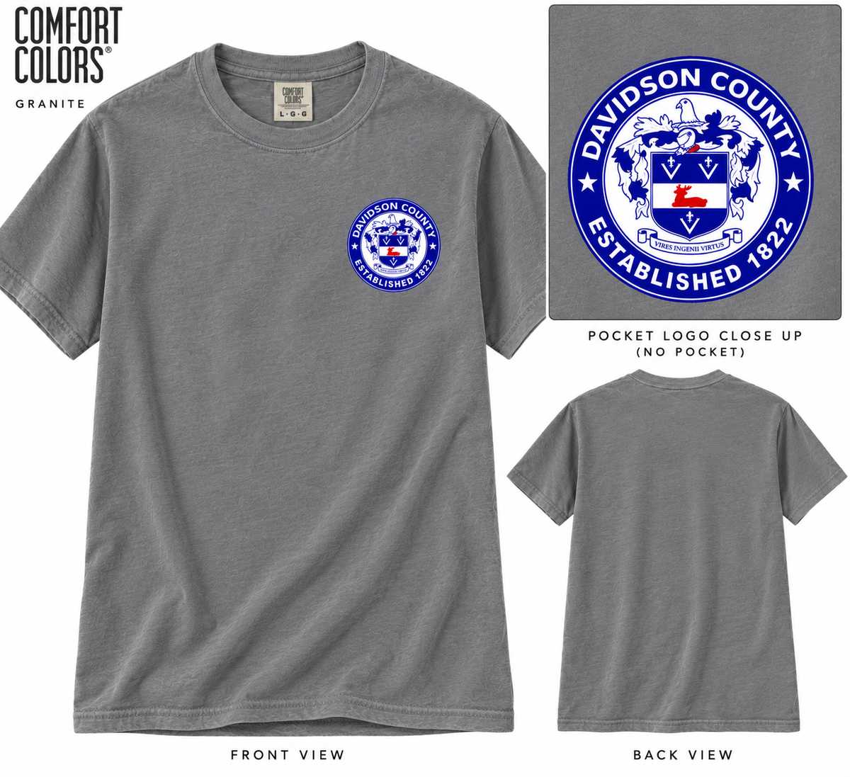 Davidson Country Crest Pocket Logo Comfort Color Brand