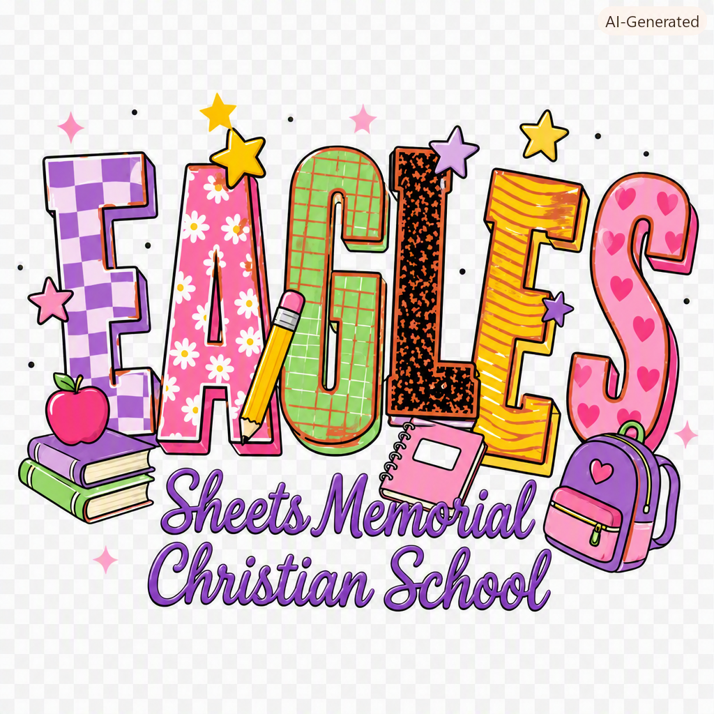 Girly Eagles Sheets Memorial Christian School