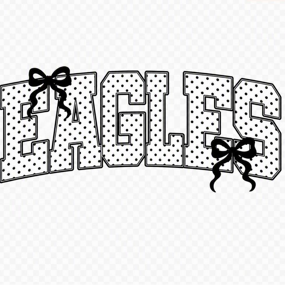Eagles polka dot bows