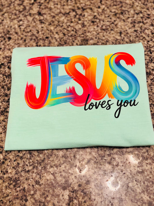 Comfort Colors® “Jesus Loves You” Painted Tee