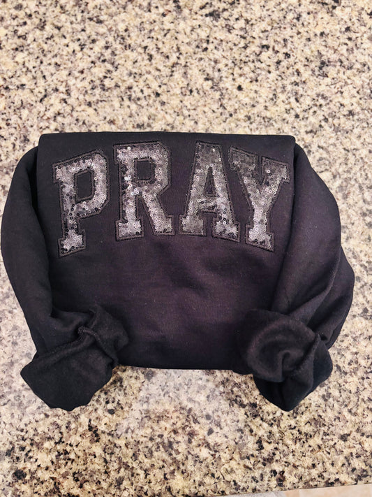 Sequin “PRAY” Cozy Sweatshirt