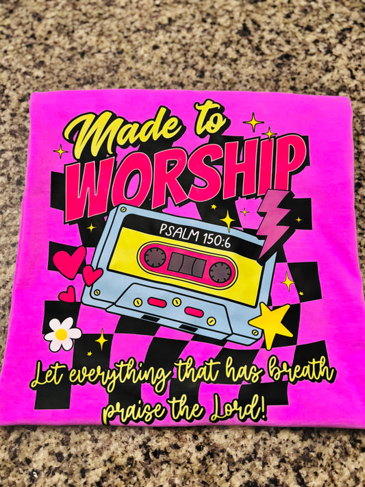 Comfort Colors® “Made to Worship” Retro Cassette Tee