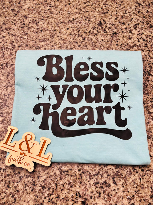 Comfort Colors® “Bless Your Heart” Retro Tee — Black Lettering