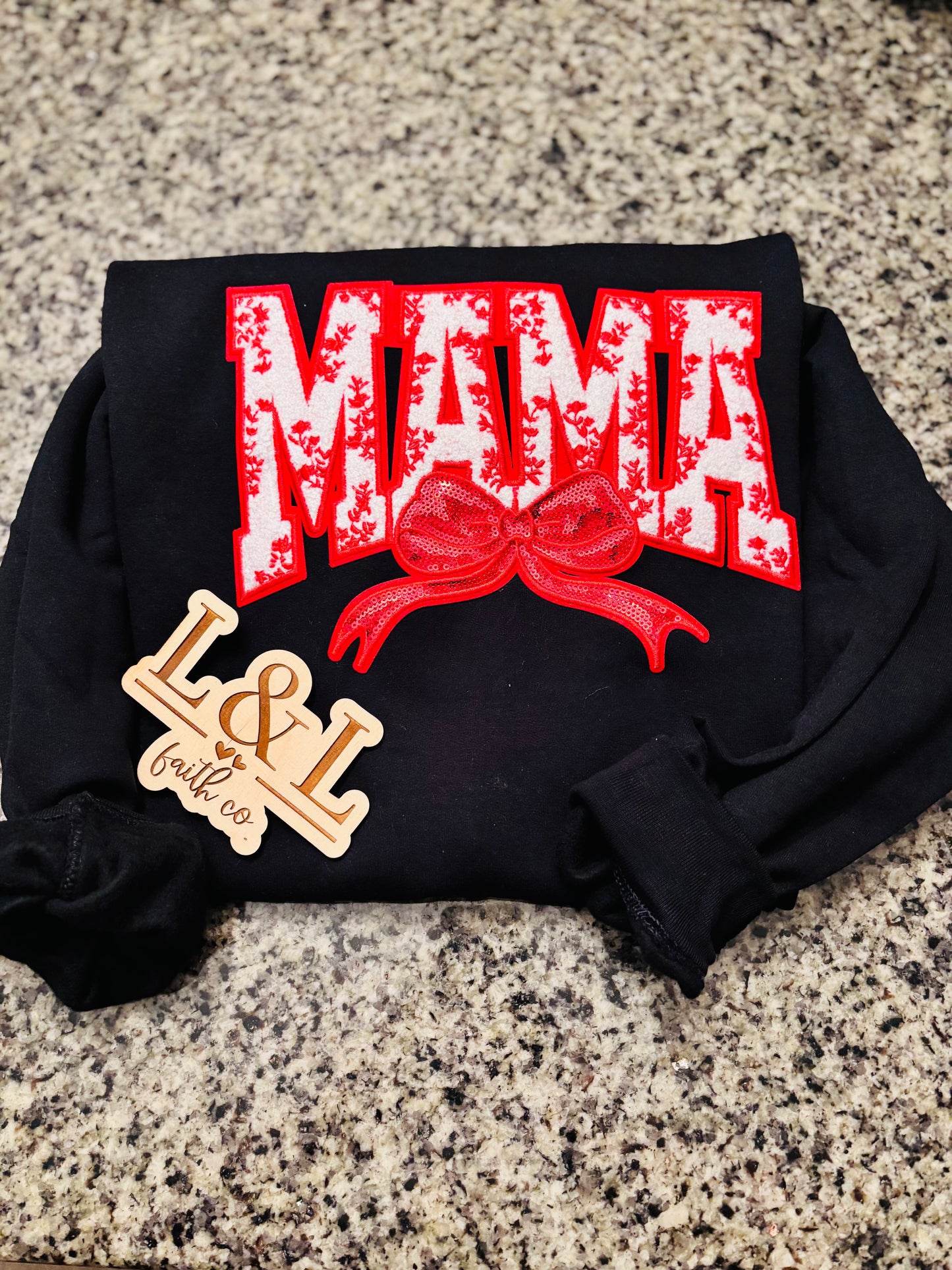 “MAMA” Chenille Patch Sweatshirt