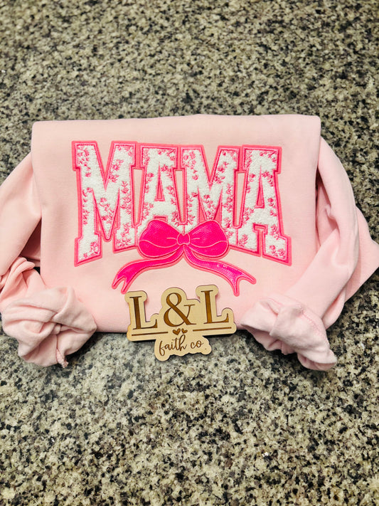 “MAMA” Chenille Patch Sweatshirt