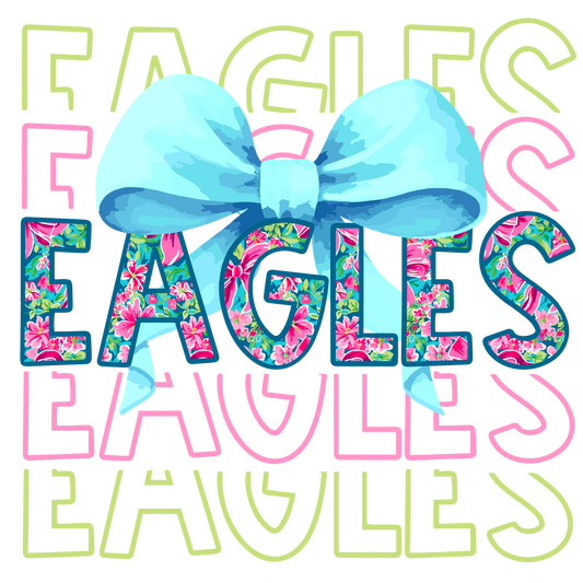 Eagles Floral blue bow