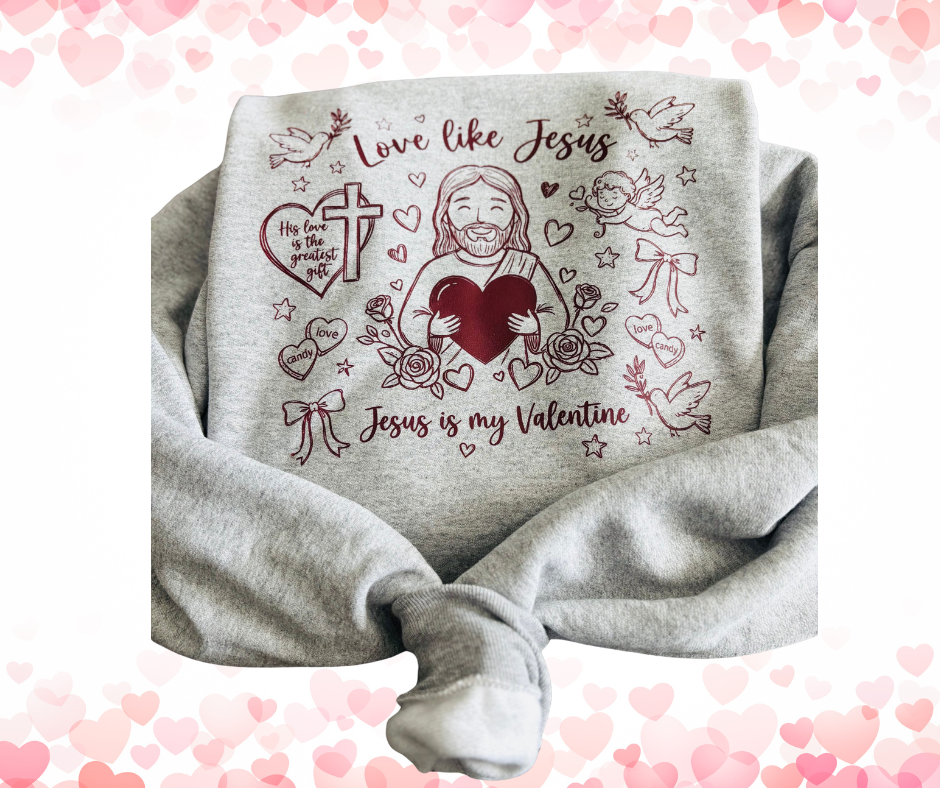 Love Like Jesus Light Pink Design – Valentine’s Day Apparel